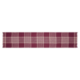 Eston Burgundy Tan Plaid Runner 12x60