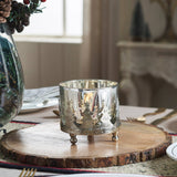 Silver Christmas Mercury Glass Candle Holder