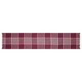 Eston Burgundy Tan Plaid Runner 12x60