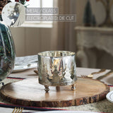 Silver Christmas Mercury Glass Candle Holder