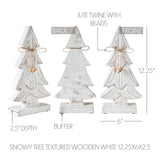 Snowy Wooden Tree-12.25x6x2.5