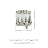 Silver Christmas Mercury Glass Candle Holder