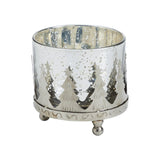 Silver Christmas Mercury Glass Candle Holder