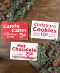 Candy Canes, Hot Chocolate or Cookies Sign Ornament