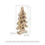 Natural Wooden Snowflake Tree 13x7x2