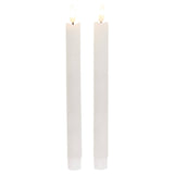 2/Set - White Wax Timer Tapers - 10"H