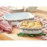 Christmas Farmhouse Rectangular Baker Stoneware