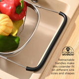Large Stainless Steel Colander, Extendable Handle
