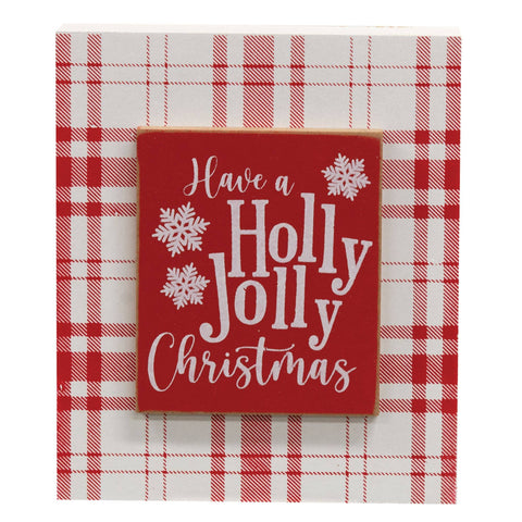 Holly Jolly Christmas Layered Plaid Block