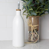 Fox Run White Ceramic Oil Bottle,17 oz Olive Oil Dispenser