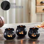 Jack-O-Lantern Candle Holder Black - 3x3.5x3.5