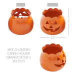 Jack-O-Lantern Candle Holder  3x3.5x3.5