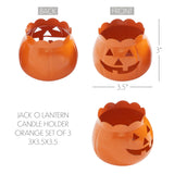 Jack-O-Lantern Candle Holder  3x3.5x3.5