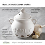 Fox Run Ceramic Garlic Keeper, White, 5.75" x 5.25" x 5.5"