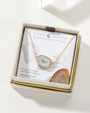 Earthly Geode Necklace- Agate & Moonstone