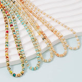 Metallic And Semi Precious Stone Beaded Necklace