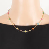 Colorful Flower Station Necklace