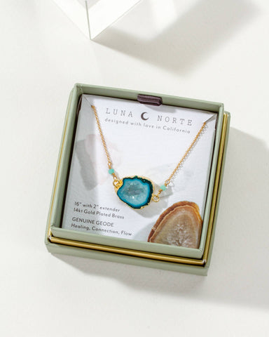 Earthly Geode Necklace- Agate
