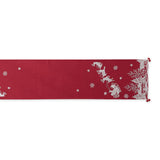 Santa's Sleigh Embroidered Table Runner - 14 X 70"