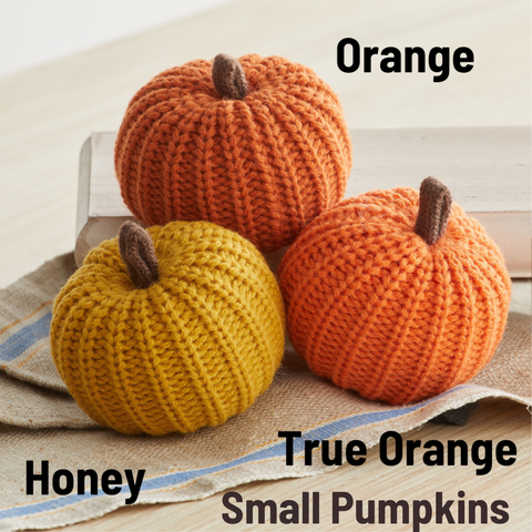 Colorful Knit Pumpkin "True Orange" 3"