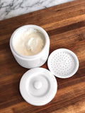 Porcelain Grease Container, White, 5" x 5" x 5"