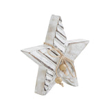 Distressed White Wooden Star 6x6x1