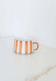 Striped Ceramic Mug and Pastry Plate Set
