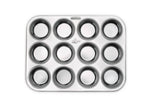 Stainless Steel 12 Cup Muffin Pan, 10.5" x 13.75"