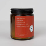 Peppermint Twist Essential Oil Beeswax Jar Candle: Non-Toxic