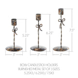 Bow Candlestick Holders Burnished Metal