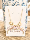 Dusty Rose Horsebit Pendant Necklace