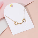 Metal Horsbit Pendant Necklace: Yellow Gold