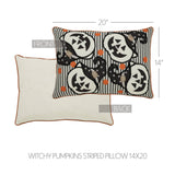 Witchy Pumpkins Striped Pillow 14x20