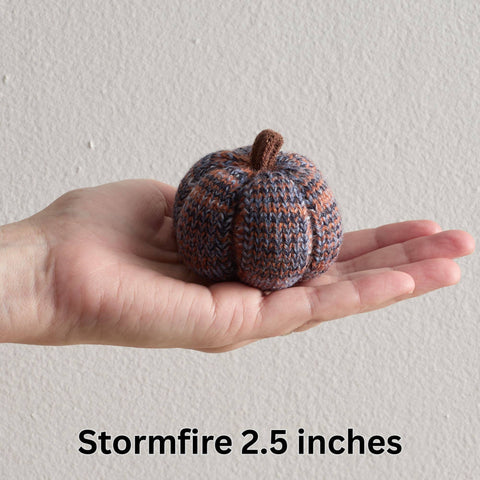 Cozy Knit Pumpkins "Stormfire" 2.5"