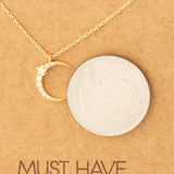 Pave Moon Pendant Necklace