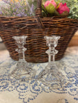 Glass Candlesticks S/2