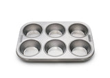 Fox Run Stainless Steel Muffin Pan, 6-Cups, 10.5" x 7.25"