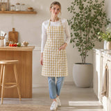 Classic Plaid Pattern Kitchen Apron: Yellow