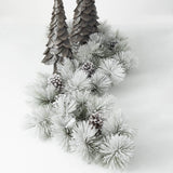 FLOCKED PINE & CONE GARLAND 2