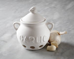 Fox Run Ceramic Garlic Keeper, White, 5.75" x 5.25" x 5.5"