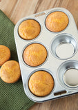 Fox Run Stainless Steel Muffin Pan, 6-Cups, 10.5" x 7.25"