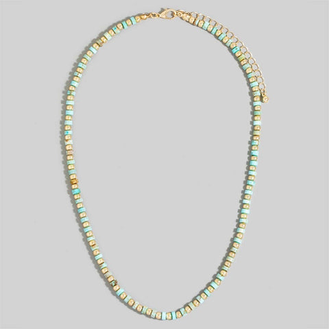 Metallic And Semi Precious Stone Beaded Necklace