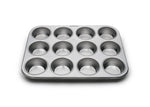 Stainless Steel 12 Cup Muffin Pan, 10.5" x 13.75"