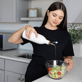 Fox Run White Ceramic Oil Bottle,17 oz Olive Oil Dispenser