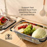 Large Stainless Steel Colander, Extendable Handle