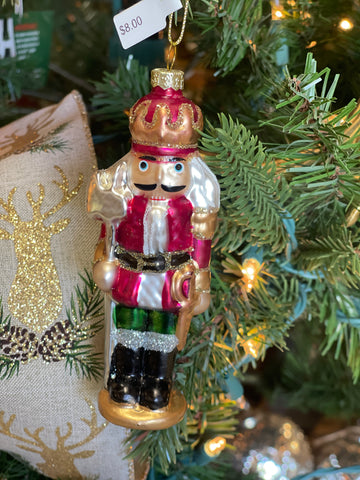 NUTCRACKER GLASS ORNAMENT