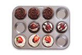 Stainless Steel 12 Cup Muffin Pan, 10.5" x 13.75"