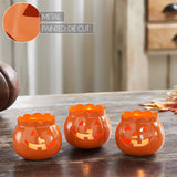 Jack-O-Lantern Candle Holder  3x3.5x3.5