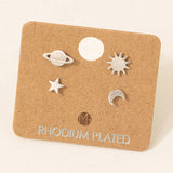 Mini Planet Sun Star Moon Earrings