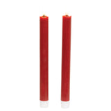 2/Set - Burgundy Wax Timer Tapers - 10"H